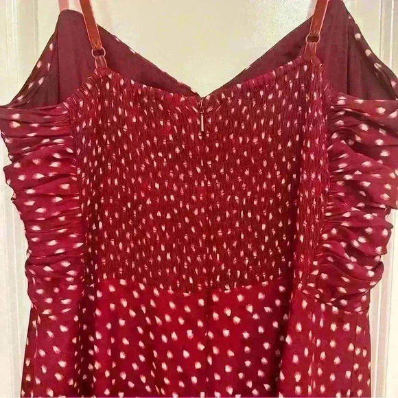 Rebecca Taylor blurry heart silk midi dress in red - Picture 11 of 13